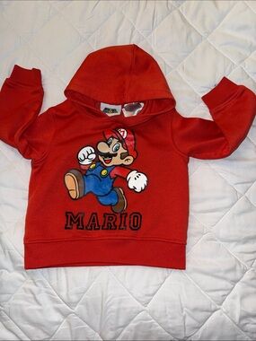 4T Vintage kids Mario Brothers Red Hooded Kids Sweatshirt